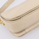 CELINE Shoulder Bag Leather Ivory Gold Auth ep16002-17