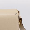 CELINE Shoulder Bag Leather Ivory Gold Auth ep16002-9