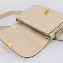 CELINE Shoulder Bag Leather Ivory Gold Auth ep16002-20