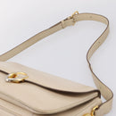 CELINE Shoulder Bag Leather Ivory Gold Auth ep16002-8