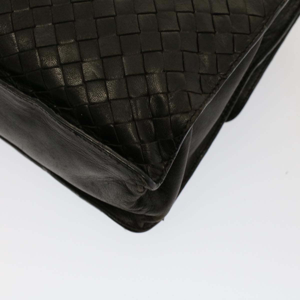 BOTTEGA VENETA Chain Shoulder Bag Leather Black Auth ep1601