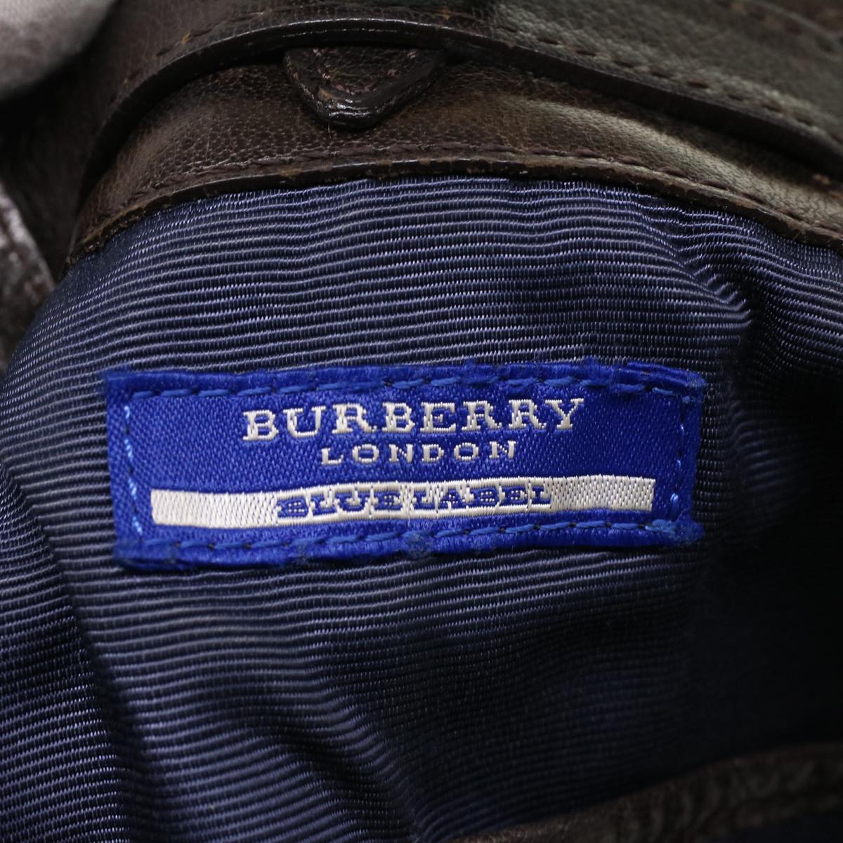 BURBERRY Nova Check Blue Label Shoulder Bag Cotton Leather Navy Auth ep1602