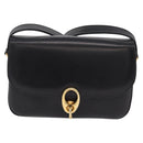 CELINE Shoulder Bag Leather Black Gold Auth ep16020A-2