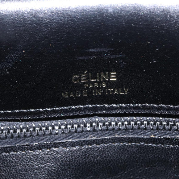 CELINE Shoulder Bag Leather Black Gold Auth ep16020A