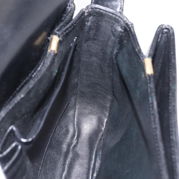 CELINE Shoulder Bag Leather Black Gold Auth ep16020A