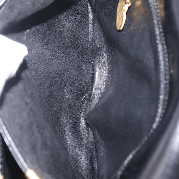 CELINE Shoulder Bag Leather Black Gold Auth ep16020A
