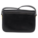 CELINE Shoulder Bag Leather Black Gold Auth ep16020A-3