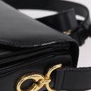 CELINE Shoulder Bag Leather Black Gold Auth ep16020A-6