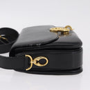CELINE Shoulder Bag Leather Black Gold Auth ep16020A-7