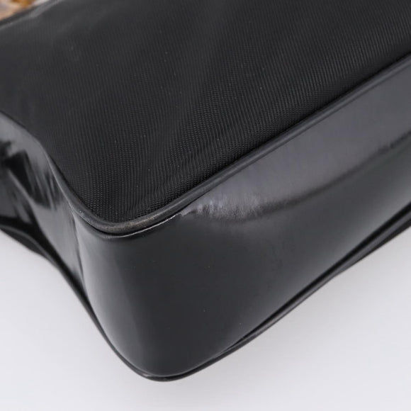 GUCCI Bamboo Hand Bag Nylon Black Silver 000 2040 0538 Auth ep16022