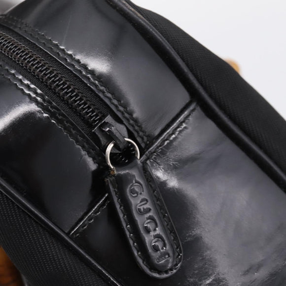 GUCCI Bamboo Hand Bag Nylon Black Silver 000 2040 0538 Auth ep16022