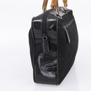 GUCCI Bamboo Hand Bag Nylon Black Silver 000 2040 0538 Auth ep16022-4