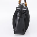 GUCCI Bamboo Hand Bag Nylon Black Silver 000 2040 0538 Auth ep16022-5