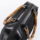 GUCCI Bamboo Hand Bag Nylon Black Silver 000 2040 0538 Auth ep16022-6