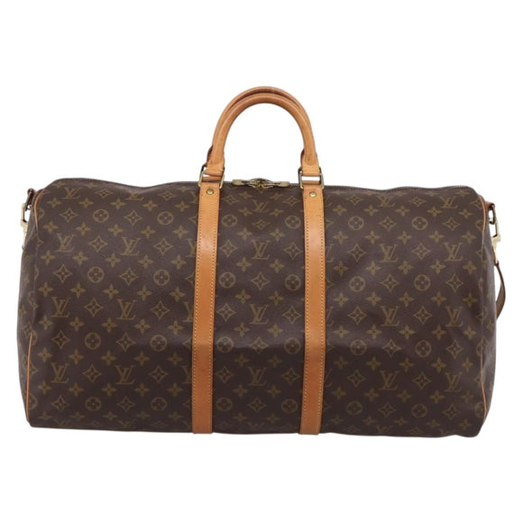 LOUIS VUITTON Monogram Keepall Bandouliere 55 Boston Bag M41414 LV Auth ep16028