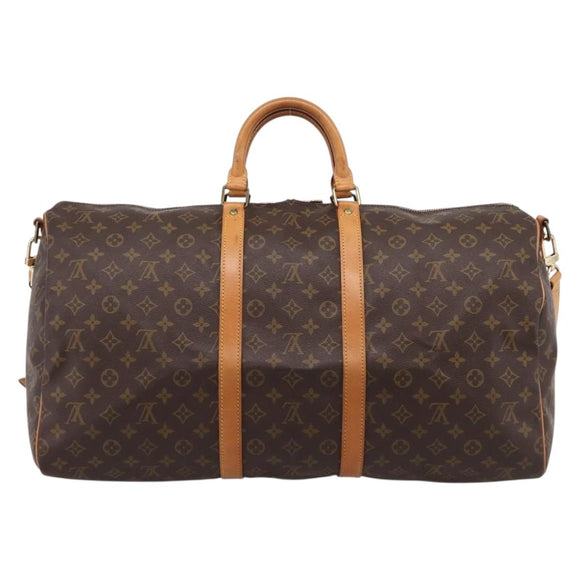LOUIS VUITTON Monogram Keepall Bandouliere 55 Boston Bag M41414 LV Auth ep16028