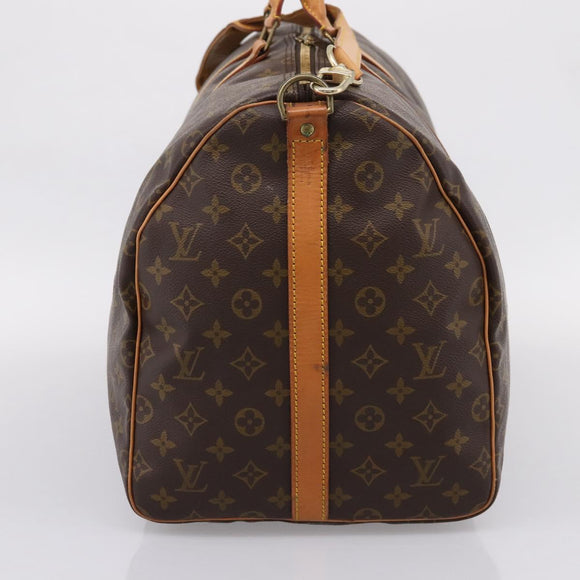 LOUIS VUITTON Monogram Keepall Bandouliere 55 Boston Bag M41414 LV Auth ep16028