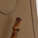 GUCCI Bamboo Hand Bag Leather Beige Gold 002 1186 0260 Auth ep16036-7