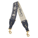 Christian Dior Trotter Canvas Strap 36.6"" Navy Gold Silver Auth ep16047-3