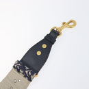 Christian Dior Trotter Canvas Strap 36.6"" Navy Gold Silver Auth ep16047-6