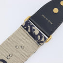 Christian Dior Trotter Canvas Strap 36.6"" Navy Gold Silver Auth ep16047-9