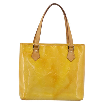 LOUIS VUITTON Monogram Vernis Houston Bag Lime Yellow M91055 LV Auth ep16061 - 0