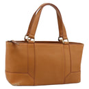 BURBERRY Hand Bag Leather Brown Gold Auth ep16062-1