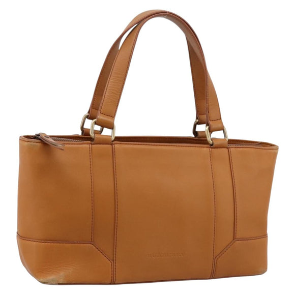 BURBERRY Hand Bag Leather Brown Gold Auth ep16062
