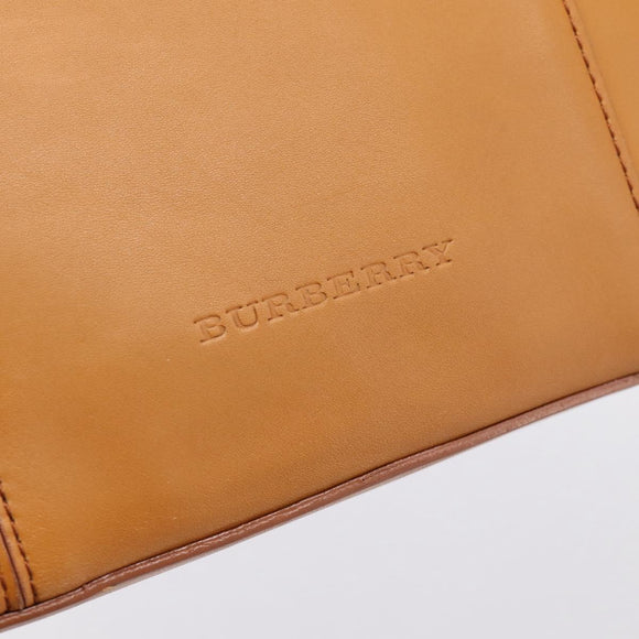 BURBERRY Hand Bag Leather Brown Gold Auth ep16062