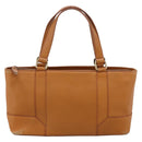 BURBERRY Hand Bag Leather Brown Gold Auth ep16062-13