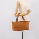 BURBERRY Hand Bag Leather Brown Gold Auth ep16062-27