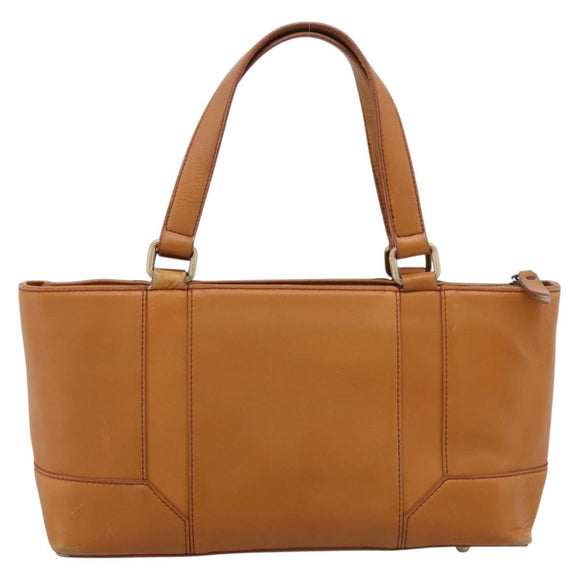 BURBERRY Hand Bag Leather Brown Gold Auth ep16062