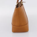 BURBERRY Hand Bag Leather Brown Gold Auth ep16062-4