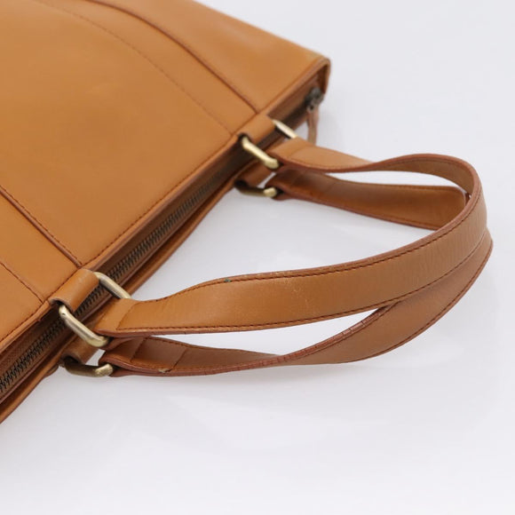 BURBERRY Hand Bag Leather Brown Gold Auth ep16062