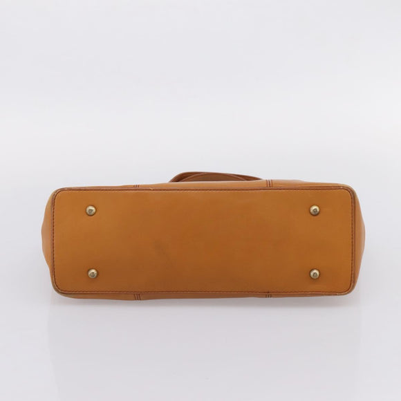 BURBERRY Hand Bag Leather Brown Gold Auth ep16062