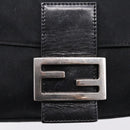 FENDI Mamma Baguette Shoulder Bag Cotton Jersey Black Silver 26424 Auth ep16064A-18