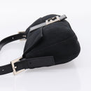 FENDI Mamma Baguette Shoulder Bag Cotton Jersey Black Silver 26424 Auth ep16064A-3