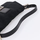 FENDI Mamma Baguette Shoulder Bag Cotton Jersey Black Silver 26424 Auth ep16064A-7