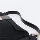 FENDI Mamma Baguette Shoulder Bag Cotton Jersey Black Silver 26424 Auth ep16064A-8