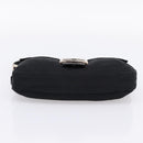 FENDI Mamma Baguette Shoulder Bag Cotton Jersey Black Silver 26424 Auth ep16064A-5