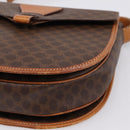 CELINE Macadam Canvas Shoulder Bag PVC Leather Brown Gold Auth ep16065-15