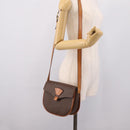 CELINE Macadam Canvas Shoulder Bag PVC Leather Brown Gold Auth ep16065-25