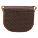 CELINE Macadam Canvas Shoulder Bag PVC Leather Brown Gold Auth ep16065-2