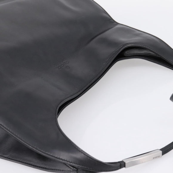GUCCI Shoulder Bag Leather Black Silver 001 3167 Auth ep16066