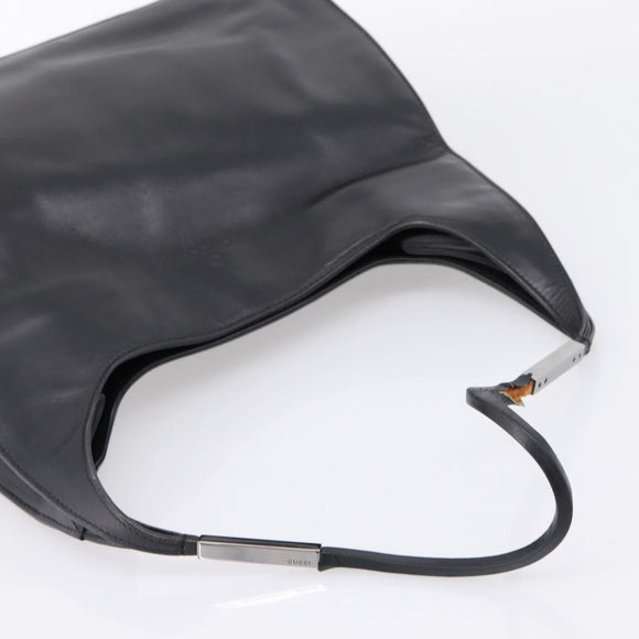 GUCCI Shoulder Bag Leather Black Silver 001 3167 Auth ep16066