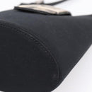 FENDI Mamma Baguette Shoulder Bag Cotton Jersey Black Silver Auth ep16070A-9