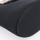 FENDI Mamma Baguette Shoulder Bag Cotton Jersey Black Silver Auth ep16070A-14