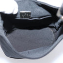 FENDI Mamma Baguette Shoulder Bag Cotton Jersey Black Silver Auth ep16070A-11