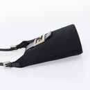 FENDI Mamma Baguette Shoulder Bag Cotton Jersey Black Silver Auth ep16070A-3