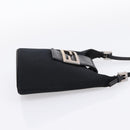 FENDI Mamma Baguette Shoulder Bag Cotton Jersey Black Silver Auth ep16070A-4